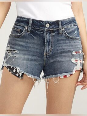 Silver Jean Shorts -Brand New With Tags